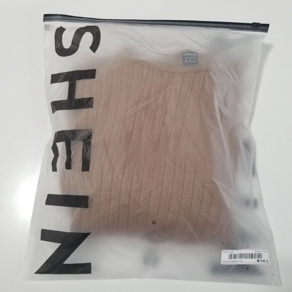 NEW SHEIN Essence solid color T-shirt and wide leg slit hem pants Size S - Picture 7 of 8